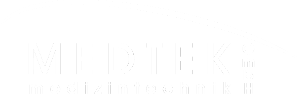 Darstellung des Logos von Medtek GmbH in der Farbe weiss mit 600px.