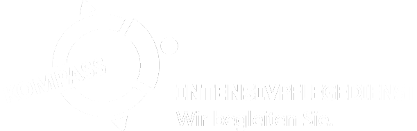weißes Logo der Firma Kompass Intensivpflegedienst GmbH